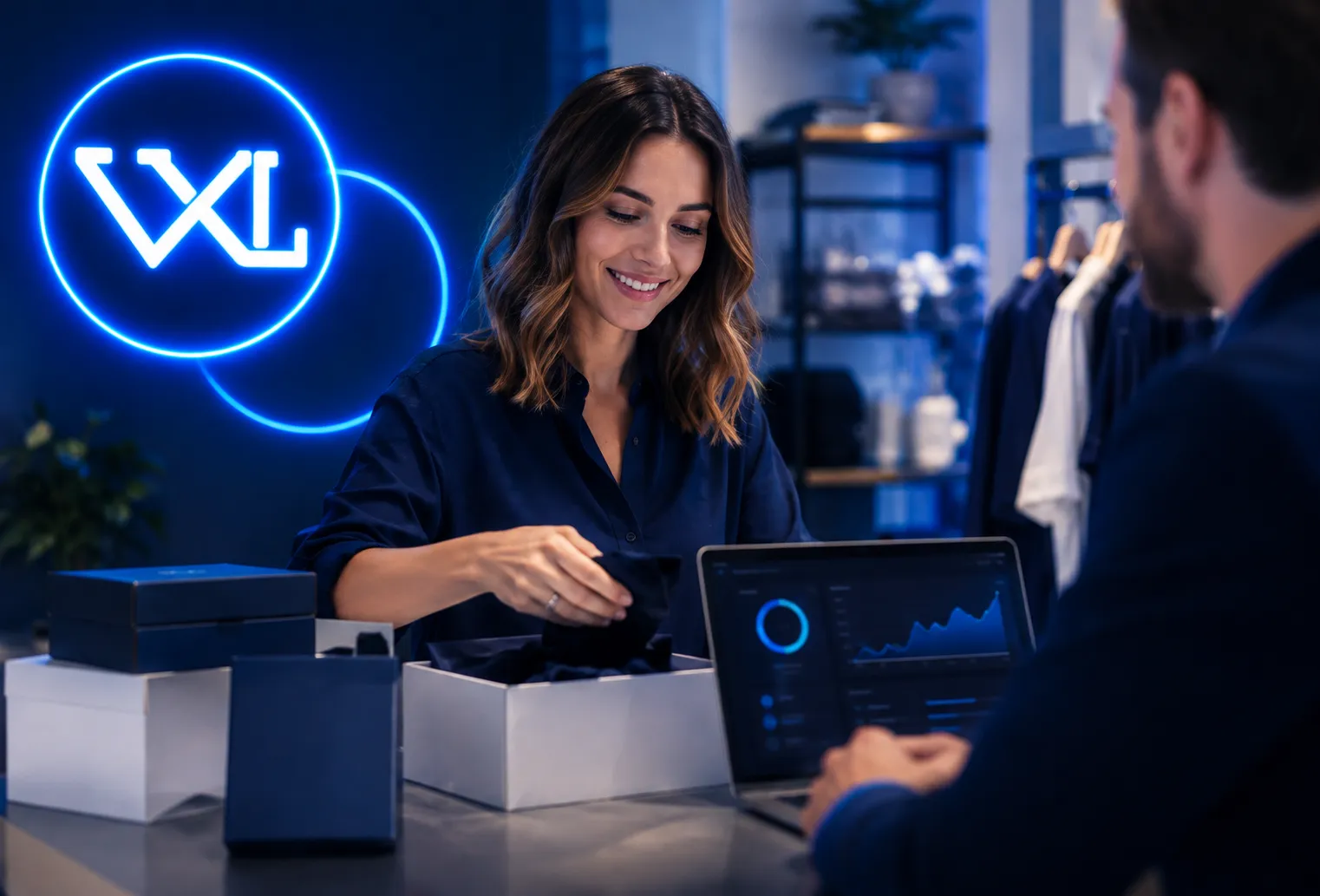Commerçante gérant les commandes de sa boutique en ligne créée par VeryXL