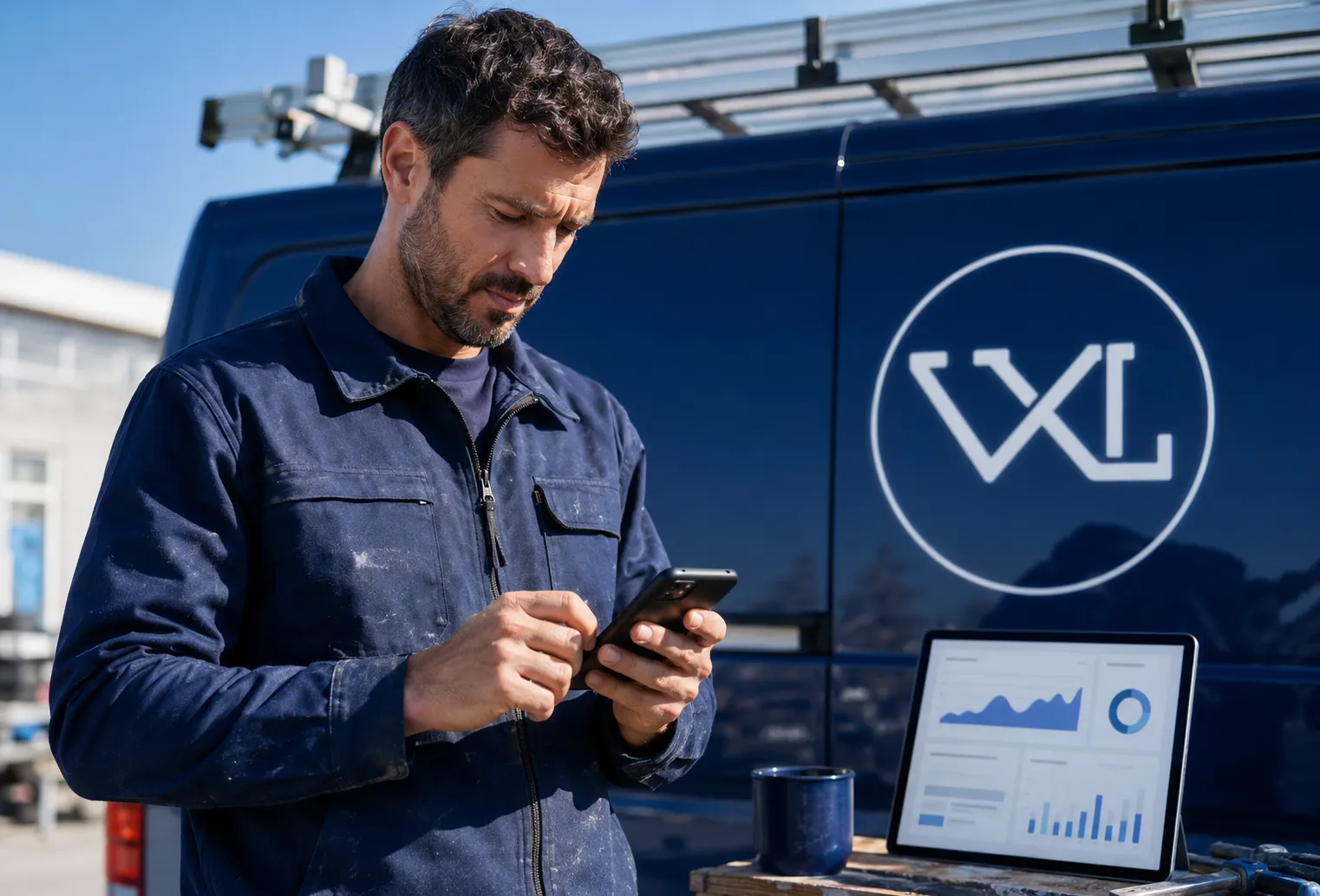 Suivi de la visibilité Google d’un artisan sur un écran, chez VeryXL