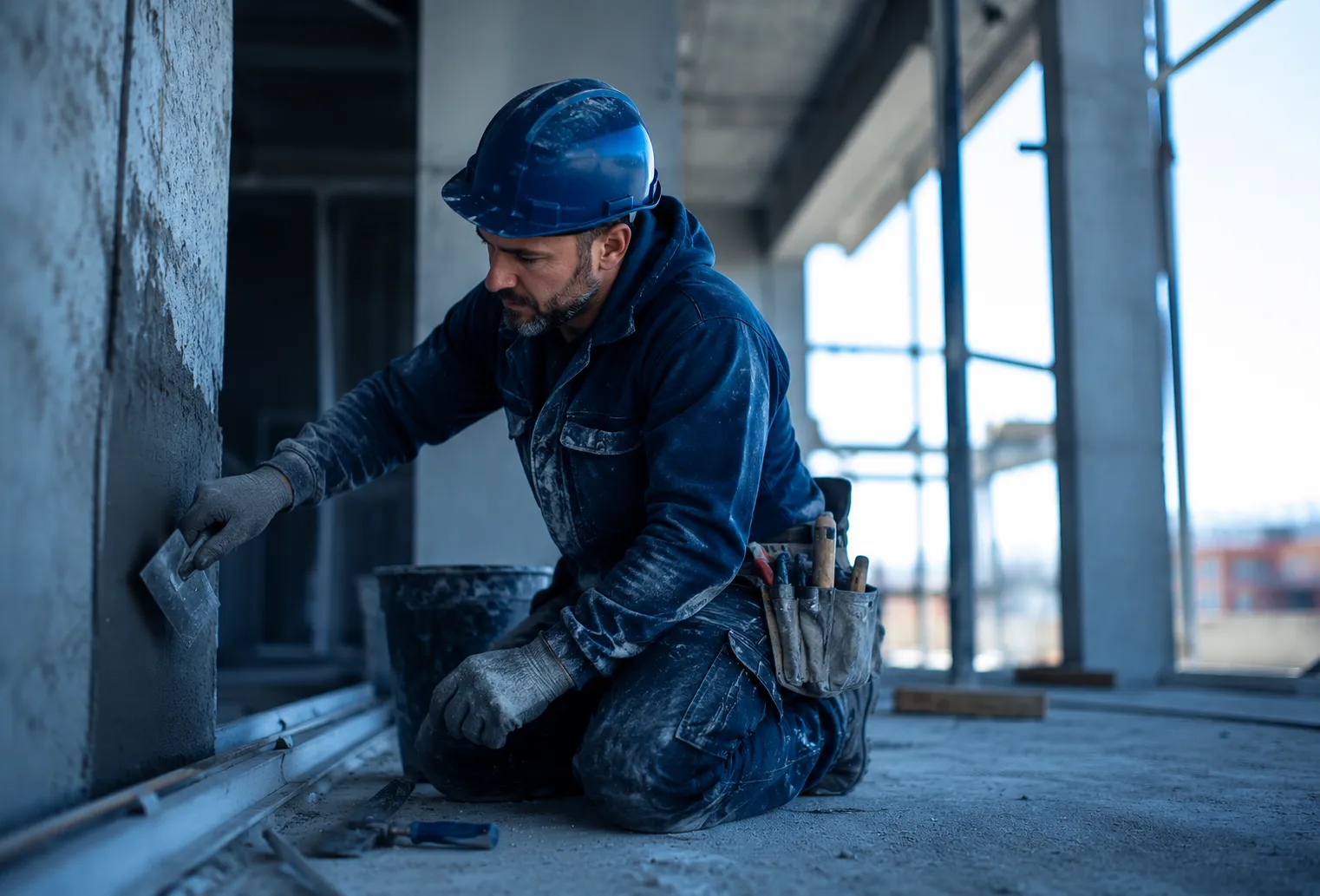 Site internet d’artisan du bâtiment consulté sur un téléphone, sur un chantier